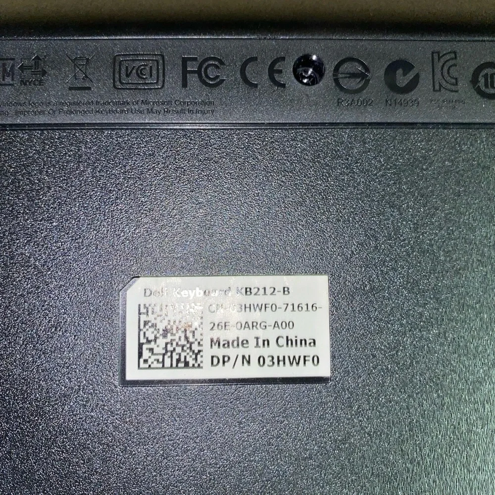 Dell Keyboard KB212-B with HP mouse